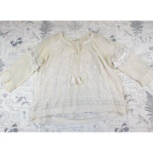 Ulla Johnson Cream Embroidered Top